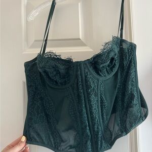 Urban Outfitters Dark Green Lace Corset